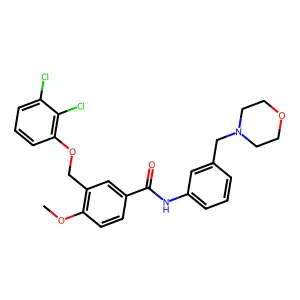 3-[(2,3-dichlorophenoxy)methyl]-4-methoxy-N-[3-(morpholin-4-ylmethyl)phenyl]benzamide structure