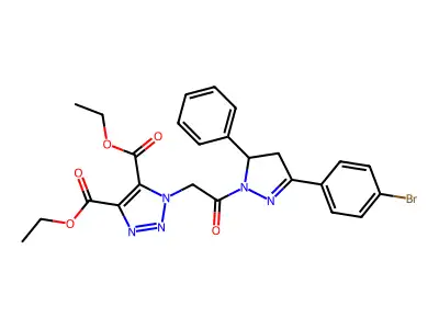 diethyl 1-{2-[3-(4-bromophenyl)-5-phenyl-4,5-dihydro-1H-pyrazol-1-yl]-2-oxoethyl}-1H-1,2,3-triazole-4,5-dicarboxylate structure