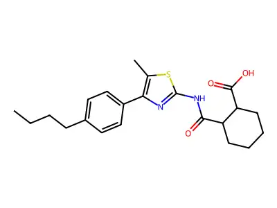 2-[[4-(4-butylphenyl)-5-methyl-1,3-thiazol-2-yl]carbamoyl]cyclohexane-1-carboxylic Acid structure