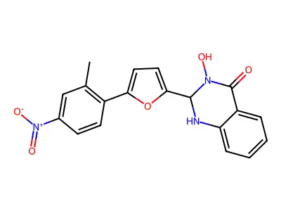3-Hydroxy-2-[5-(2-methyl-4-nitrophenyl)furan-2-yl]-1,2-dihydroquinazolin-4-one structure