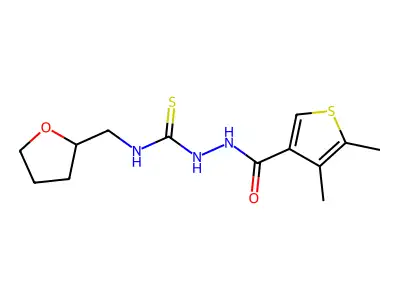 1-[(4,5-Dimethylthiophene-3-carbonyl)amino]-3-(oxolan-2-ylmethyl)thiourea structure