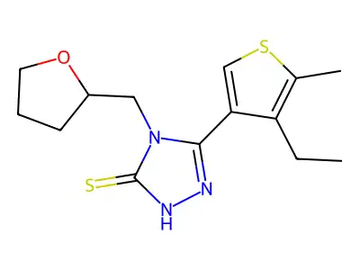 5-(4-Ethyl-5-methyl-3-thienyl)-2,4-dihydro-4-[(tetrahydro-2-furanyl)methyl]-3H-1,2,4-triazole-3-thione structure