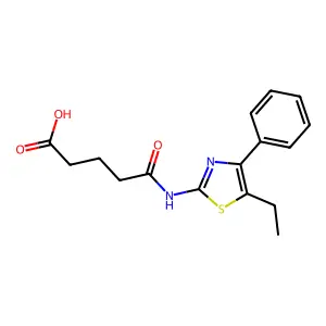 5-[(5-Ethyl-4-phenyl-1,3-thiazol-2-yl)amino]-5-oxopentanoic acid structure