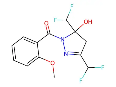 [3,5-bis(difluoromethyl)-5-hydroxy-4H-pyrazol-1-yl]-(2-methoxyphenyl)methanone structure