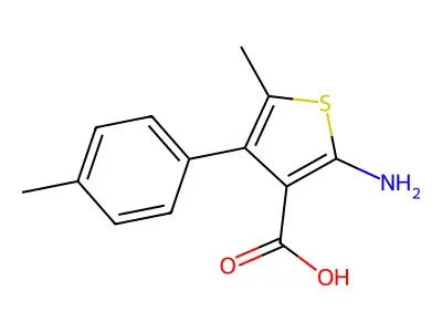 2-Amino-5-methyl-4-(4-methylphenyl)thiophene-3-carboxylic acid structure