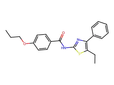 N-(5-ethyl-4-phenyl-1,3-thiazol-2-yl)-4-propoxybenzamide structure