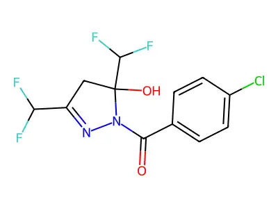 [3,5-bis(difluoromethyl)-5-hydroxy-4H-pyrazol-1-yl]-(4-chlorophenyl)methanone structure
