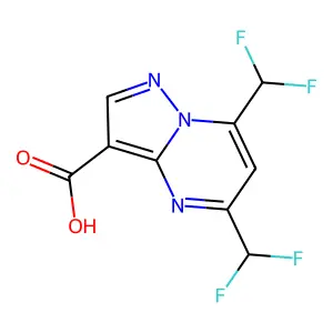 5,7-Bis(difluoromethyl)pyrazolo[1,5-a]pyrimidine-3-carboxylic acid structure