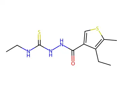 1-Ethyl-3-[(4-ethyl-5-methylthiophene-3-carbonyl)amino]thiourea structure