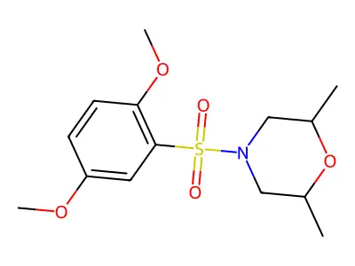 4-[(2,5-Dimethoxyphenyl)sulfonyl]-2,6-dimethylmorpholine structure