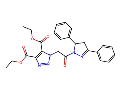 diethyl 1-[2-(3,5-diphenyl-4,5-dihydro-1H-pyrazol-1-yl)-2-oxoethyl]-1H-1,2,3-triazole-4,5-dicarboxylate structure