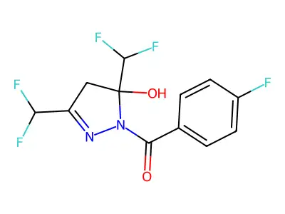 [3,5-bis(difluoromethyl)-5-hydroxy-4H-pyrazol-1-yl]-(4-fluorophenyl)methanone structure