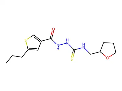 1-(Oxolan-2-ylmethyl)-3-[(5-propylthiophene-3-carbonyl)amino]thiourea structure