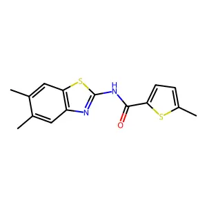 N-(5,6-dimethyl-1,3-benzothiazol-2-yl)-5-methylthiophene-2-carboxamide structure