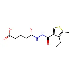 4-{N-[(4-ethyl-5-methyl-3-thienyl)carbonylamino]carbamoyl}butanoic acid structure