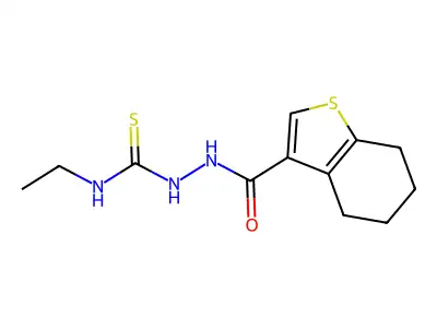 1-Ethyl-3-(4,5,6,7-tetrahydro-1-benzothiophene-3-carbonylamino)thiourea structure