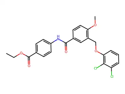 Ethyl 4-({3-[(2,3-dichlorophenoxy)methyl]-4-methoxybenzoyl}amino)benzoate structure