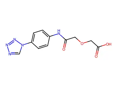 (2-oxo-2-{[4-(1H-tetrazol-1-yl)phenyl]amino}ethoxy)acetic acid structure