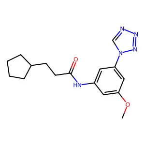 N-(3-Methoxy-5-(1H-tetrazol-1-yl)phenyl)cyclopentanepropanamide structure
