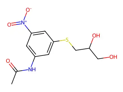 N-{3-[(2,3-dihydroxypropyl)sulfanyl]-5-nitrophenyl}acetamide structure