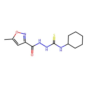 1-Cyclohexyl-3-[(5-methyl-1,2-oxazole-3-carbonyl)amino]thiourea structure