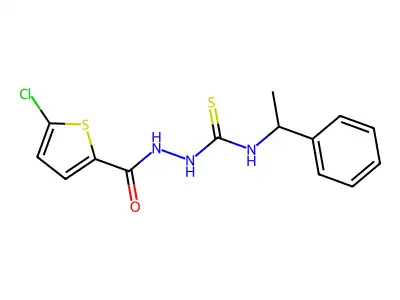 1-[(5-Chlorothiophene-2-carbonyl)amino]-3-(1-phenylethyl)thiourea structure