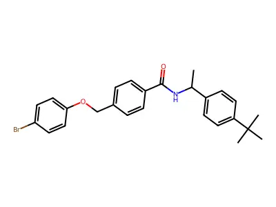 4-[(4-bromophenoxy)methyl]-N-[1-(4-tert-butylphenyl)ethyl]benzamide structure