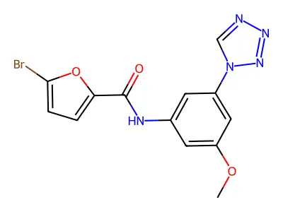 5-Bromo-N-[3-methoxy-5-(1H-tetrazol-1-yl)phenyl]-2-furancarboxamide structure