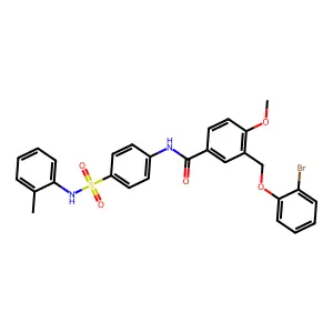 3-[(2-bromophenoxy)methyl]-4-methoxy-N-[4-(2-toluidinosulfonyl)phenyl]benzamide structure