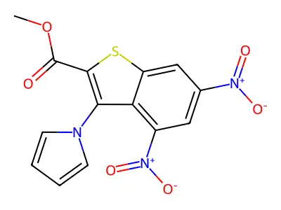 methyl 4,6-dinitro-3-(1H-pyrrol-1-yl)-1-benzothiophene-2-carboxylate structure