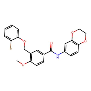 3-[(2-bromophenoxy)methyl]-N-(2,3-dihydro-1,4-benzodioxin-6-yl)-4-methoxybenzamide structure