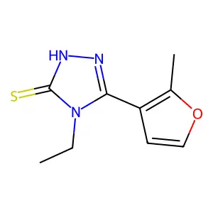 4-ethyl-5-(2-methyl-3-furyl)-4H-1,2,4-triazole-3-thiol structure