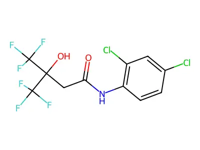 N-(2,4-dichlorophenyl)-4,4,4-trifluoro-3-hydroxy-3-(trifluoromethyl)butanamide structure