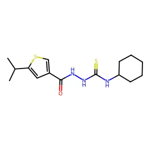 N-cyclohexyl-2-[(5-isopropyl-3-thienyl)carbonyl]hydrazinecarbothioamide structure