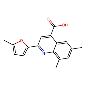 6,8-Dimethyl-2-(5-methyl-2-furyl)quinoline-4-carboxylic acid structure