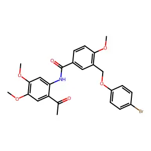 N-(2-Acetyl-4,5-dimethoxyphenyl)-3-((4-bromophenoxy)methyl)-4-methoxybenzamide structure