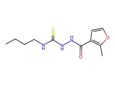 N-butyl-2-(2-methyl-3-furoyl)hydrazinecarbothioamide structure