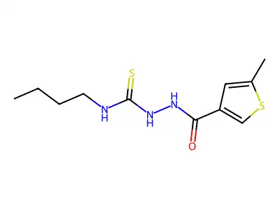 1-Butyl-3-[(5-methylthiophene-3-carbonyl)amino]thiourea structure
