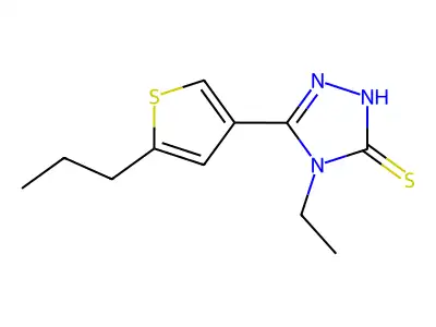 4-ethyl-5-(5-propylthien-3-yl)-4H-1,2,4-triazole-3-thiol structure