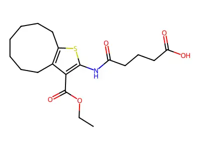 3-Ethyl 2-[(4-carboxy-1-oxobutyl)amino]-5,6,7,8,9,10-hexahydro-4H-cyclonona[b]thiophene-3-carboxylate structure