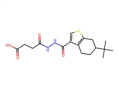 4-{2-[(6-tert-butyl-4,5,6,7-tetrahydro-1-benzothien-3-yl)carbonyl]hydrazino}-4-oxobutanoic acid structure