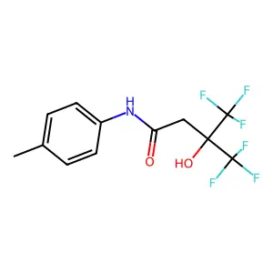 4,4,4-trifluoro-3-hydroxy-N-(4-methylphenyl)-3-(trifluoromethyl)butanamide structure