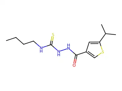1-Butyl-3-[[oxo-(5-propan-2-yl-3-thiophenyl)methyl]amino]thiourea structure