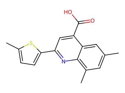 6,8-Dimethyl-2-(5-methylthiophen-2-yl)quinoline-4-carboxylic acid structure