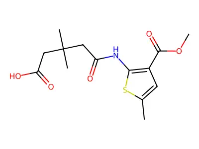 4-[(3-methoxycarbonyl-5-methyl-thiophen-2-yl)carbamoyl]-3,3-dimethyl-butanoic Acid structure