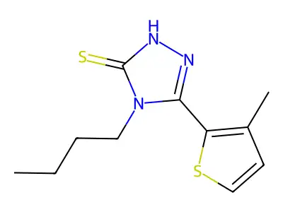 4-butyl-3-(3-methyl-2-thiophenyl)-1H-1,2,4-triazole-5-thione structure