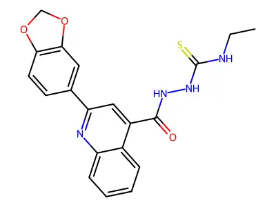 1-[[2-(1,3-Benzodioxol-5-yl)quinoline-4-carbonyl]amino]-3-ethylthiourea structure