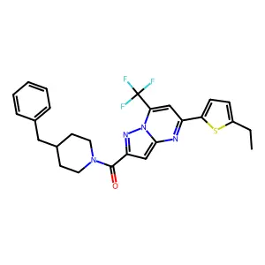 (4-benzylpiperidin-1-yl)-[5-(5-ethylthiophen-2-yl)-7-(trifluoromethyl)pyrazolo[1,5-a]pyrimidin-2-yl]methanone structure