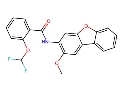 2-(difluoromethoxy)-N-(2-methoxydibenzofuran-3-yl)benzamide structure