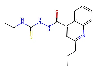 1-Ethyl-3-[(2-propylquinoline-4-carbonyl)amino]thiourea structure